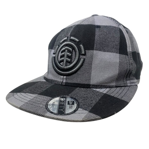 Element Other - Element Skateboarding Flex Fit Hat Baseball Cap Skate Grunge Black/Grey Check